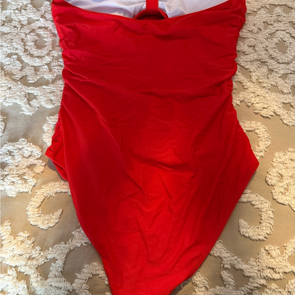 Red Ruched Swimsuit - Picture 3 of 3